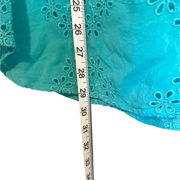 Johnny Was Turquoise Eyelet coverup/top - Picture 5 of 5